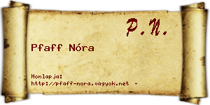 Pfaff Nóra névjegykártya