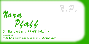 nora pfaff business card